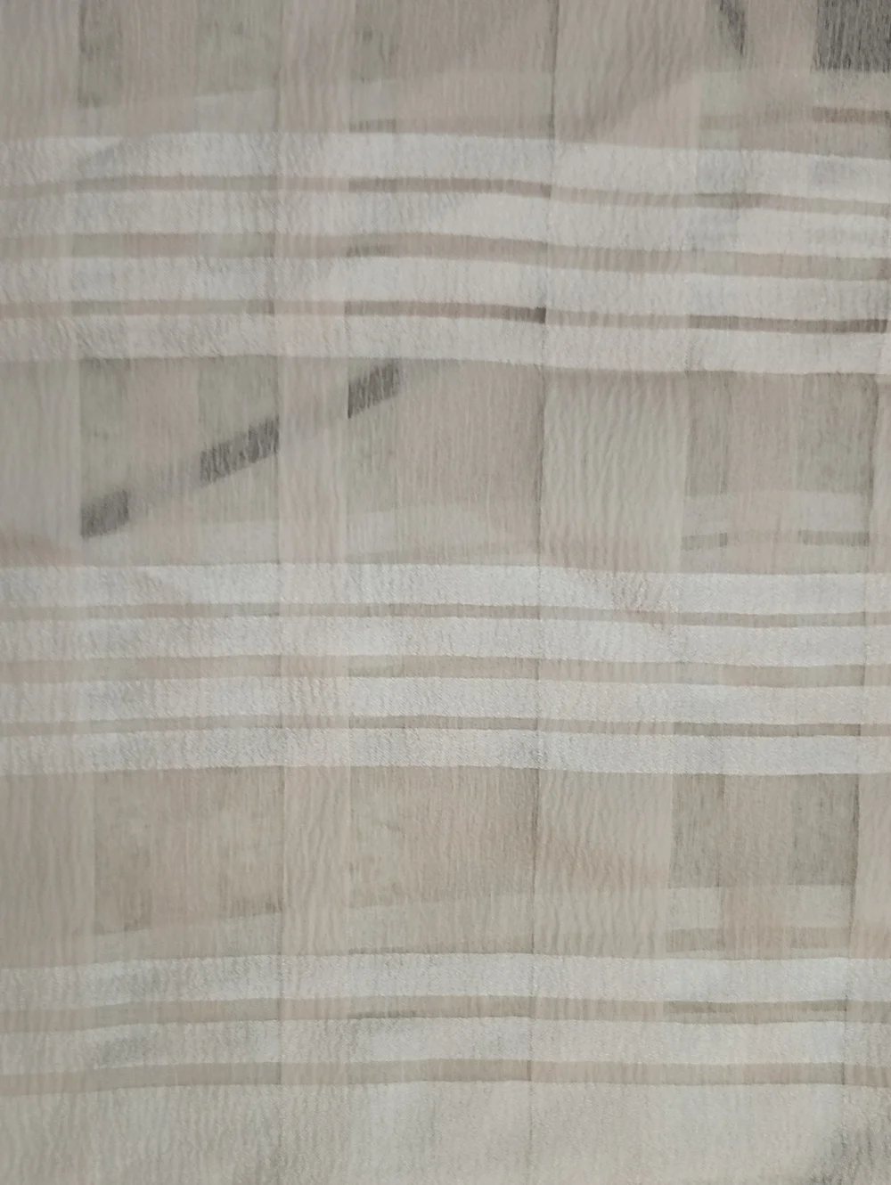 Silk Sheer Beige Plaid Scarf 15x60 Inches